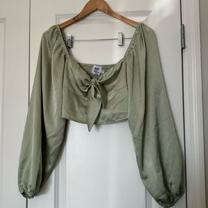 Princess Polly Green Long Sleeve Top